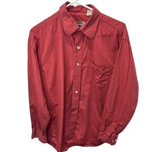 Resistol Muted Red Western Button Down Hidden Button‎ Collar Shirt Men's Medium